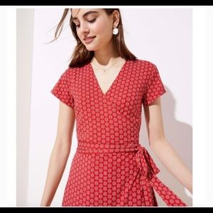 New with tags Loft red floral wrap dress size 4